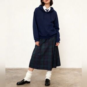 Giorgio Sant Angelo Pleated Tartan Blackwatch (green/navy plaid) Midi Skirt Sz12